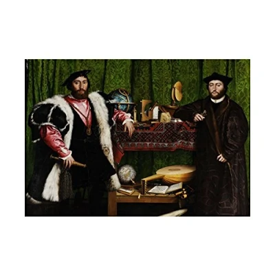 Image of Wee Blue Coo Painting Portrait Study Holbein Ambassadors Wall Art Print