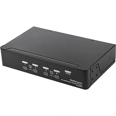 Image of StarTech.com 4 Port DisplayPort KVM Switch 4K 60Hz Single Display Dual UHD DP 1.2 USB with Integrated 2.0 Hub &amp; Audio Dell, HP, Apple, Lenovo TAA Compliant (SV431DPUA2)