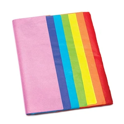 Image of Baker Ross AW368 Rainbow Coloured Tissue Paper Value Pack of 28)