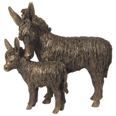 Image of Frith Sculpture Donkey And Foal By Veronica Ballan In Cold Cast Bronze VB032