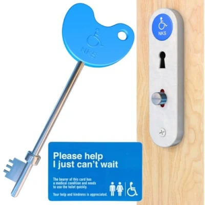 Image of NKS Radar Key Disabled Toilet Bathroom Door Access Braille Easy Turn Pack Opens Over 10,000 Toilets with Card