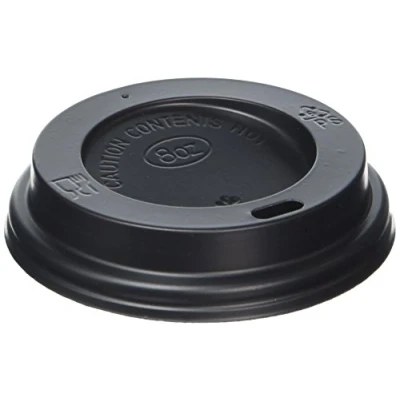 Image of Fiesta HW08HL040 2 Lid For Hot Cups, 8 oz., Black (Pack 50)