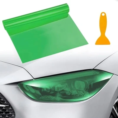 Image of VBGURR Car Headlight Tint, Tint for Waterproof Film Rear Light 30 X 120cm (Green)