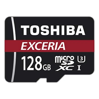 Image of KIOXIA Exceria M302 128GB Micro SD Memory Card 90 MB/s 4K THN M302R1280EA Black, red