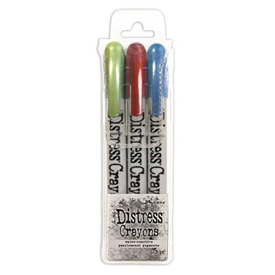 Image of Ranger Tim Holtz Distress Pearl Crayons Holiday Set 3, Acrylic, Multicoloured, 3 Pack