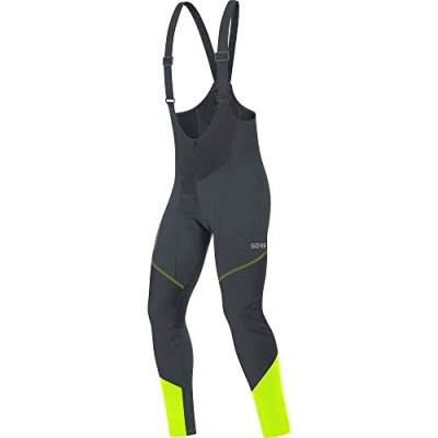 Image of GOREWEAR C3 GORE® WINDSTOPPER® Bib Tights+, Black/Neon Yellow, XXL