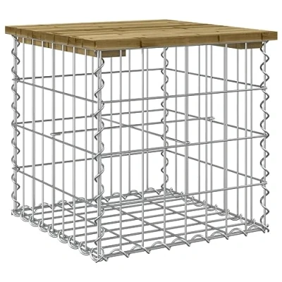Image of vidaXL Garden Bench with Gabion Basket Base Design Impregnated Pinewood Compact Outdoor, Patio &amp; Backyard Furniture Brown
