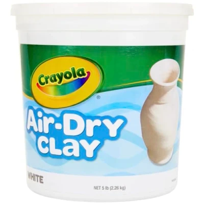 Image of Crayola Air Dry Clay Bucket, No Bake for Kids, Modeling Alternative, 5 lb Resealable White