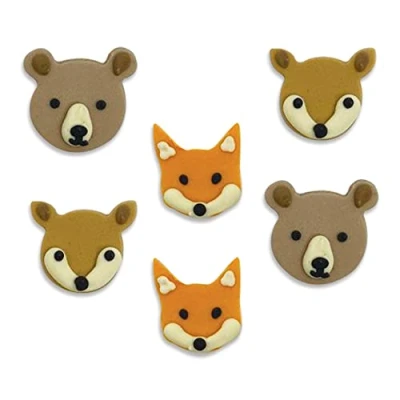 Image of Anniversary House Woodland Animals Edible Sugarcraft Cake Toppers SF608, Brown