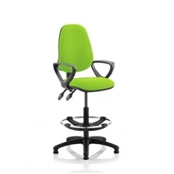 Image of Eclipse Plus II Lever Task Operator Chair Green + Arms Draughtsman Kit