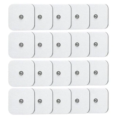 Image of QUEAMBLER TENS Replacement Electrodes Pads 2&quot; x2&quot; for Unit EMS, Massage on with 3.5mm Snap Connectors 20 Pieces