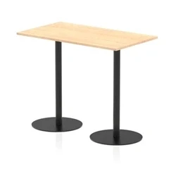 Image of Italia 1400 x 800mm Poseur Rectangular Table Maple Top 1145mm High Black Leg