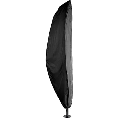 Image of Soneva Cantilever Parasol Umbrella Cover Zipped Black Polyester Garden Patio (Black)