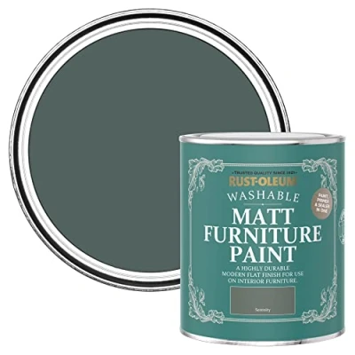Image of Rust Oleum Green Furniture Paint in Matt Finish Serenity 750ml