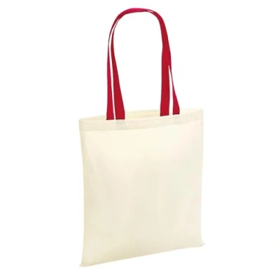 Image of Westford Mill W101C Bag for Life Contrast Handles Natural/Classic Red