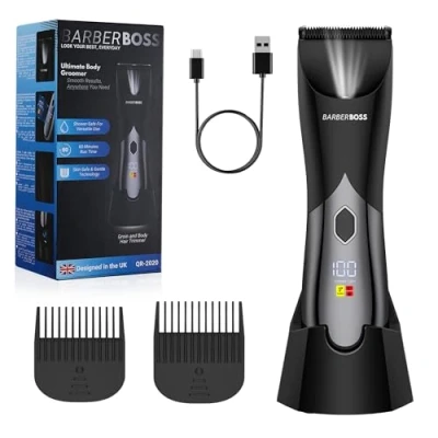 Image of BarberBoss Body Groomer for Men Ball and Hair Trimmer, Groin, Pubic, Shaver, Model QR 2020