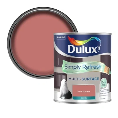 Image of Dulux Simply Refresh Multi Surface Eggsgell Paint Coral Charm 750ML