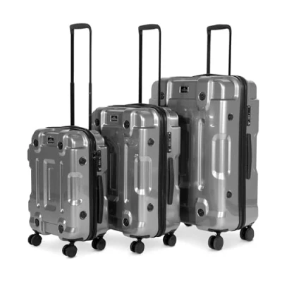 Image of Dellonda 3 Piece Lightweight ABS/PC Luggage Set with TSA Lock 20&quot;, 24&quot;, 28&quot; Silver DL9