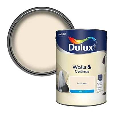 Image of Dulux Walls and Ceilings Matt Paint, Orchid White 5L