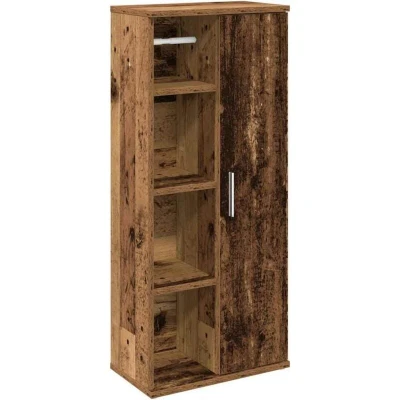 Image of vidaXL 39x22x90 cm Bathroom Cabinet with Roll Holder Modern Engineered Wood Storage Tower for