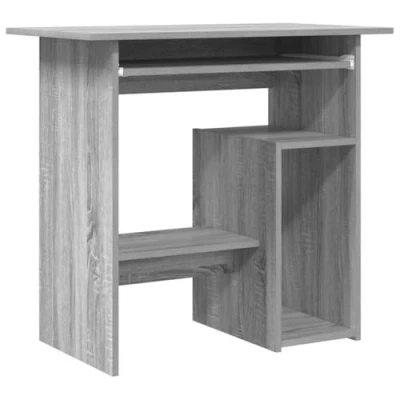Image of vidaXL Desk Home Office Furniture Computer Table Bedroom Standing Study Writing with Storage Drawer Grey Sonoma Engineered Wood