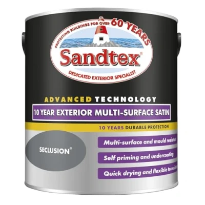 Image of Sandtex 10 Year Multi Surface Satin Paint 2.5l Seclusion