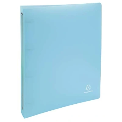 Image of Exacompta Ref. 51972E set of 5 30 mm polypropylene 4 ring binders dimensions 32 x 26.8 cm for A4 maxi format 297 242 pastel Chromaline blue colour