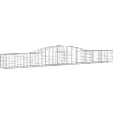 Image of Vidaxl Arched Gabion Baskets 15 pcs 400x50x40/60 cm Galvanised Iron
