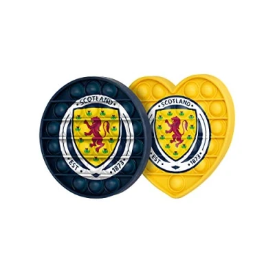 Image of FOCO Scotland 2 Pack Football EPL Scottish League World Cup Championship Circle &amp; Heart Push Itz Fidget Pop Bubble Sensor Toy Craze