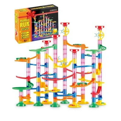 Image of E SMARTER Marble Run 133p, Rush with Exquisite Packaging, Construction Building Blocks Toys, Educational Block Toy for 3+ Boys, Girls, Year Olds Kids