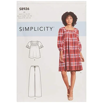 Image of Simplicity Sewing Pattern S8926 Misses&#039; Dress, Tops &amp; Pants, Paper, U5 (16 18 20 22 24)