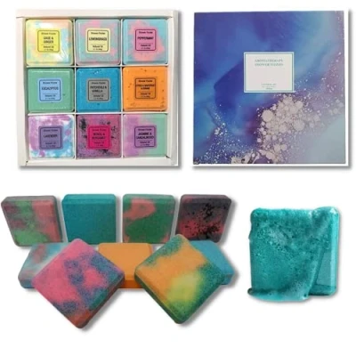 Image of Aromatherapy Shower Steamers Variety Pack of 9 Bombs with Essential Oils