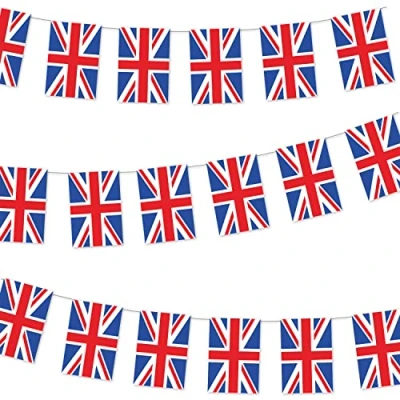 Image of Amscan 9913041 Rwb Large Gb Plastic Flag Bunting (6Pcs, 10m)