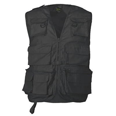 Image of Adults Multipocket Fishing Vest Gilet Waistcoat Bodywarmer Hunting Photography (XS, Black)