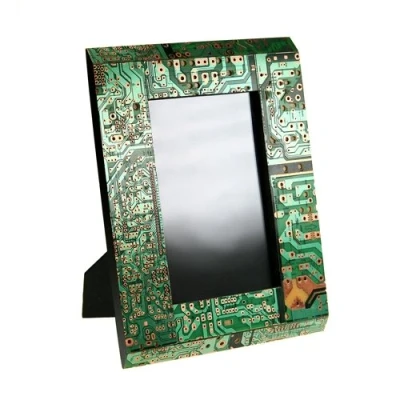 Image of Fair Trade Green Recycled Computer Circuit Board Picture/Photo Frame Eco Stationery Gift