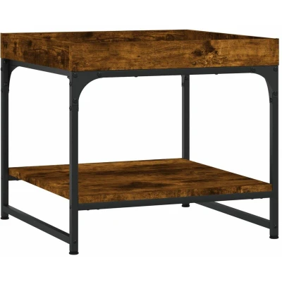 Image of vidaXL Coffee Table Smoked Oak 49.5x49.5x45 cm Engineered Wood