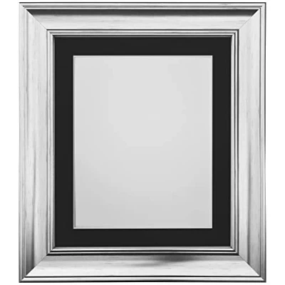 Image of FRAMES BY POST Scandi Vintage Silver Picture Photo Frame with Black Mount A1 For Image size A2