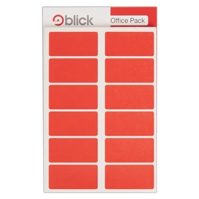 Image of Blick Labels, Red, Self Adhesive Stickers Warehouse Pack, Rectangular, 25mm x 50mm, 320 For Home, Office, Family, School, Letters