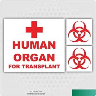 Image of Landing Designs Human Organ for Transplant Medical, Ambulance Car, Van, Laptop Decal Sticker