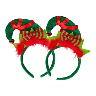 Image of 2 PCS Christmas Headband Novelty Decorations Headwear Headbands Party Hats Headdress Hair Hoop Band Head Boppers Fancy Dress Hat for Adults and Kids