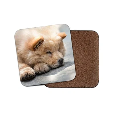 Image of 1 x Chow Puppy Coaster Fluffy Cute Dog Puppies Mum Daughter Gran #15362