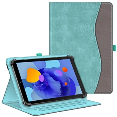 Image of FINTIE Universal Case for 10.1 inch Tablet, [Multi Angle] Folio Cover with Pocket, Elastic Clip All 9 10&quot; Compatible Samsung/Lenovo/Huawei/TECLAST/Fusion 5, Turquoise