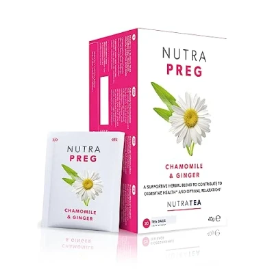 Image of NUTRAPREG Pregnancy Tea Morning Sickness Help Ease Nausea &amp; Support Mothers Wellbeing Includes Ginger Peppermint 120 Enveloped Bags by Nutra Herbal (6 Pack)