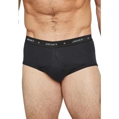 Image of Jockey Classic Y Front Brief 3 Pack Black 46