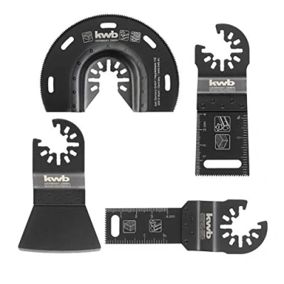 Image of Original Einhell 4 Piece Floor and Installation Set for Multitools (Multifunctional Tool Accessories, 1x BIM Segment Saw Blade, 2X HCS Plunge Scraper, Starlock System)