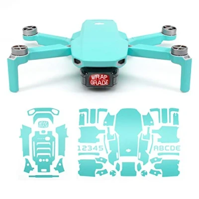 Image of Wrapgrade Skin Sticker compatible with DJI Mavic Mini (MINT BLUE)