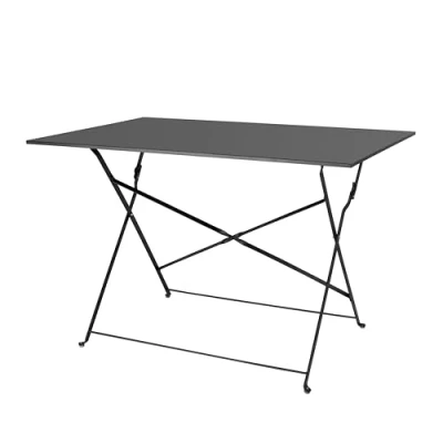 Image of Bolero Perth Pavement Style Folding Table 1100x700 mm, Black, Indoor &amp; Outdoor Table, Powder Coated Steel, Chairs (GH553) Sold Separately, CH968
