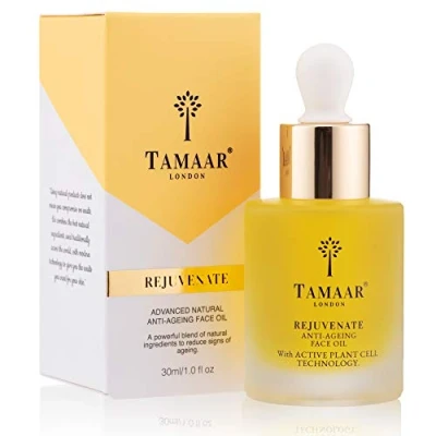 Image of Tamaar Rejuvenate Advanced Natural Anti Aging Face Oil Reducing Fine Lines and Wrinkles Vegan &amp; Cruelty Free 30ml
