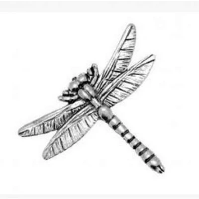 Image of Gift Boxed Pewter Dragonfly Badge pin or Brooch for Scarf, Tie, Hat, Coat Bag