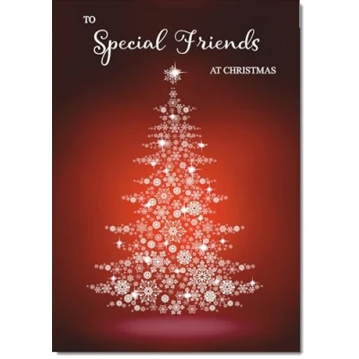 Image of doodlecards Special Friends Christmas Card Snowflake Tree Medium Size for with Plain Envelope